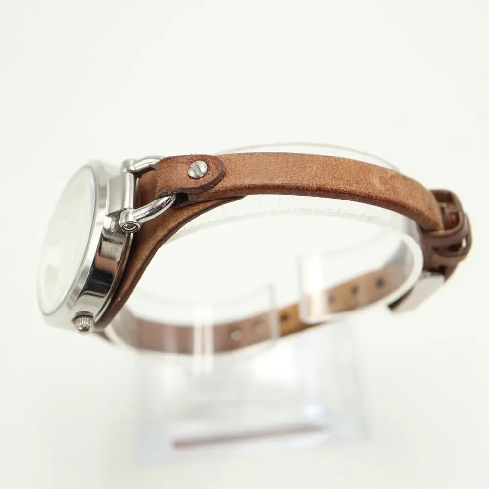 Fossil Georgia Silver Tone Womens Watch 32mm Brown Leather ES3060 w New Battery
